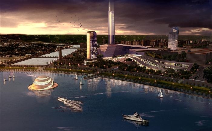 圣彼得堡“波罗的海明珠”04-滨水区鸟瞰效果图