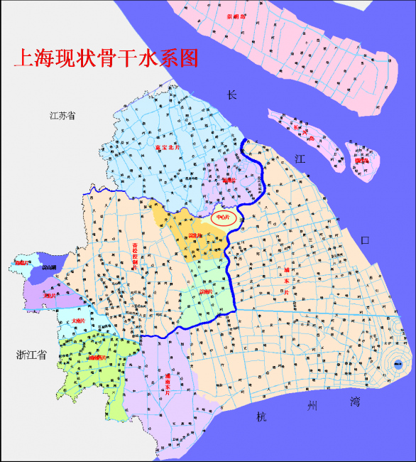 上海主要河道地图图片